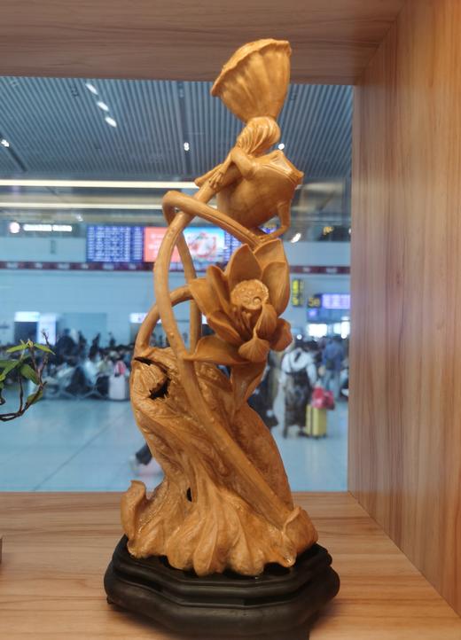 青蛙荷趣°黄杨木香炉 商品图1