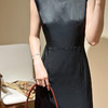 洛诗琳60005夏季高级感轻礼服侧开叉无袖A字醋酸连衣裙女82197 商品缩略图1