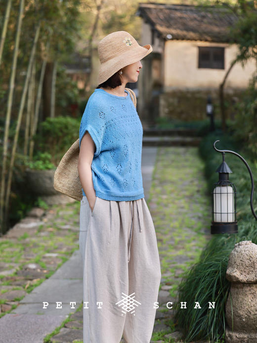 PETIT SCHAN小闪 #068 petit schan's garden小闪的后花园 极细拉菲草手工编织遮阳帽渔夫帽 商品图5