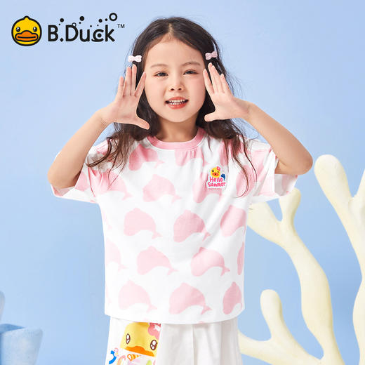B.Duck小黄鸭童装夏季女童短袖T恤105-150 BF2501099 商品图0