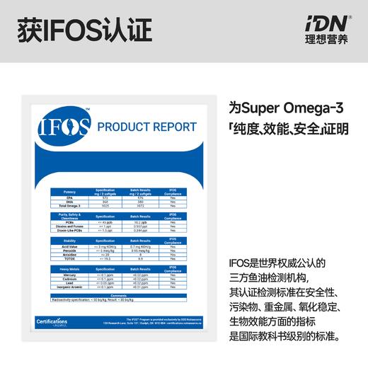 【感谢大家的支持，首批现货已售罄】IDN理想营养 | 四大成分复配超级Omega-3 120粒/盒（跨境海淘商品不支持7天无理由退换） 商品图2