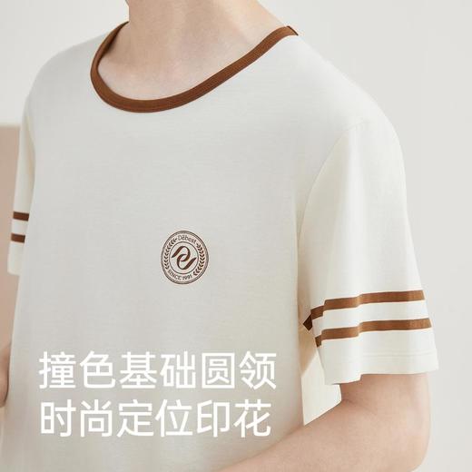 3部顶瓜瓜夏款套头圆领男款短袖长裤家居服套装ARW22819 商品图3