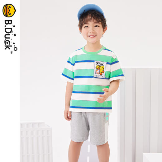 B.Duck小黄鸭童装夏季男童短袖套装105-160 BF2481086 商品图2