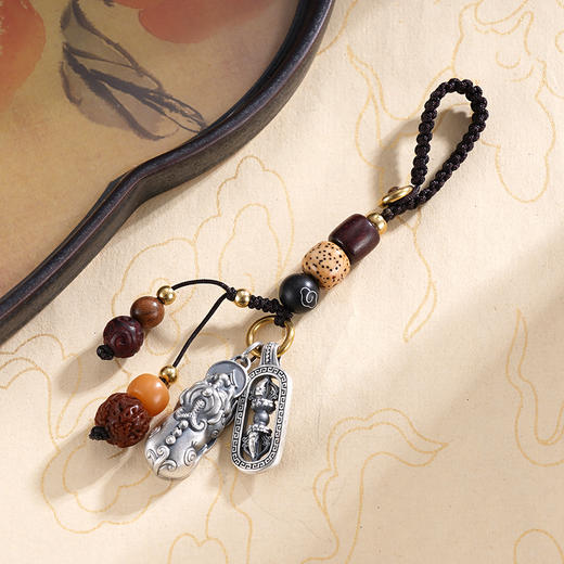 子佩集S999银【貔貅灵瑞】钥匙扣【DZ1053】纯银2503 商品图1