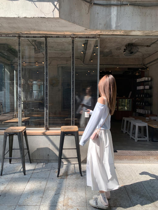 【149元任选2件】现货！蓝色露肩针织衫 商品图12