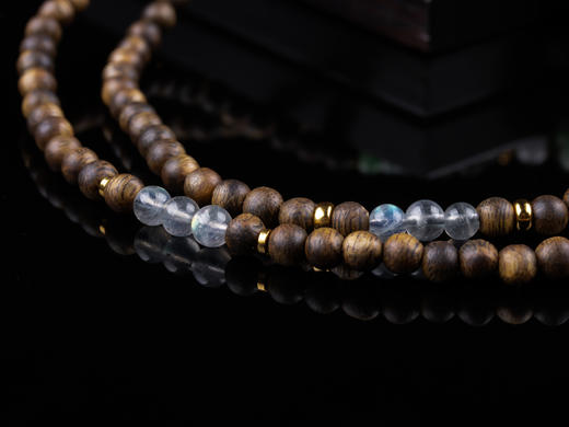 XY0260沉香+翡翠飘绿复古挂件 商品图5