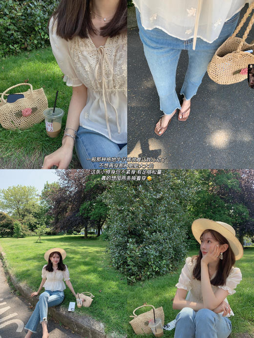 金蘑菇菇 Rose Azalee波特兰玫瑰 /乖巧法式刺绣小短款设计感衬衫 商品图1