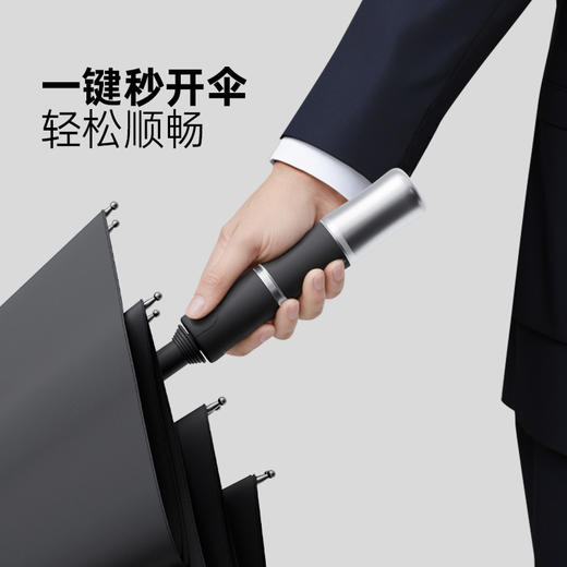 【可容纳一家人】左都 竹节伞 超大伞面 暴雨不湿腿不湿肩 加粗加厚加固 可抗8级大风 强压不断 双排双线 0渗透 一键开伞 一甩即干 可撑3-5人 ZD222 商品图4