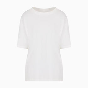 EMPORIO ARMANI 阿玛尼 男士真丝混纺针织圆领短袖T恤 白色 EM000748 AF12913 U0003