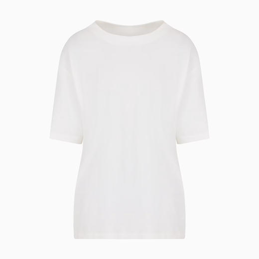 EMPORIO ARMANI 阿玛尼 男士真丝混纺针织圆领短袖T恤 白色 EM000748 AF12913 U0003 商品图0