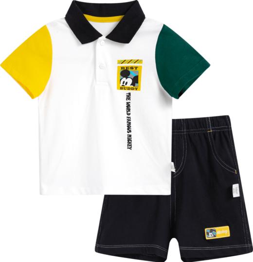 迪士尼夏季新品男女童套装透气儿童套装休闲婴幼儿套装222T1394 商品图1