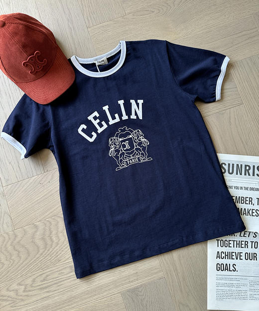 THS-限时 塞琳家 女士撞色字母印花T恤 2色 BH2588 商品图3