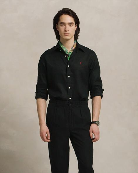 单品包邮现货 THS-无 RL家马球家 经典版型轻质亚麻衬衫 4色 AG1317 商品图0