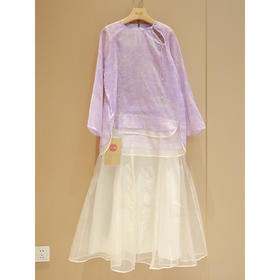 拼接套头衫（24708102-昌荣）+飘纱半裙（24706145-山矾）