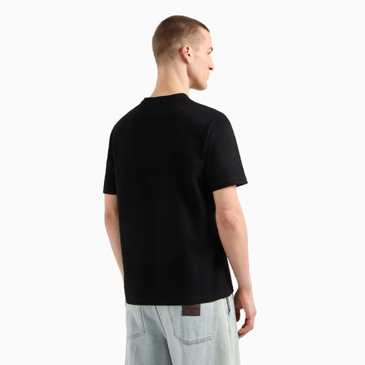 EMPORIO ARMANI 阿玛尼 男士小鹰徽标压花棉质圆领短袖T恤 黑色 EM001728 AF14874 FC039 商品图2