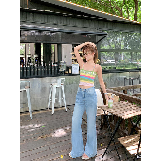 【189元任选2件】最后一波现货！复古洗水蓝阔腿牛仔裤 商品图2