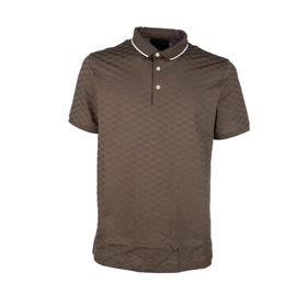 EMPORIO ARMANI 阿玛尼 男士全身小鹰徽标提花棉质短袖polo衫 浅棕色 8N1FP0 1JHWZ U6195