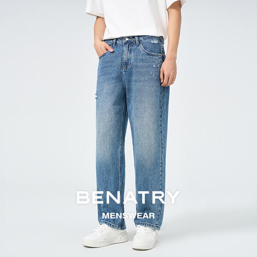 贝纳川春夏季直筒蓝色牛仔裤ECT130001776 商品图2