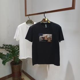 男士夏季简约印花百搭圆领T恤短袖休闲体恤上衣  FL-53093*