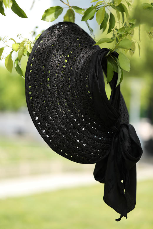 🌱大头围友好【法式度假风 手工编织防晒遮阳帽】清爽温柔米色、经典赫本黑色，带上它，一起去寻找夏日的美好！🌷10-15天左右发货 商品图1