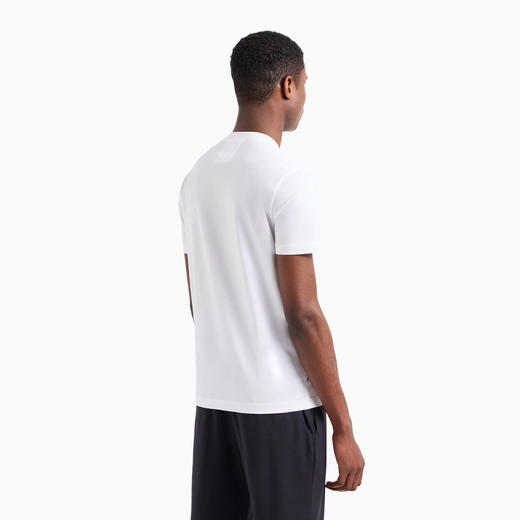 EMPORIO ARMANI 阿玛尼 男士提花徽标平纹针织圆领短袖T恤 白色 8N1TD2 1JGYZ 0146 商品图2