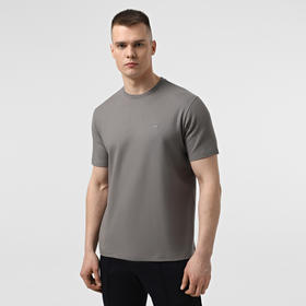 EMPORIO ARMANI 阿玛尼 男士小鹰徽标刺绣棉质圆领短袖T恤 灰色 EM001728 AF14874 F8041