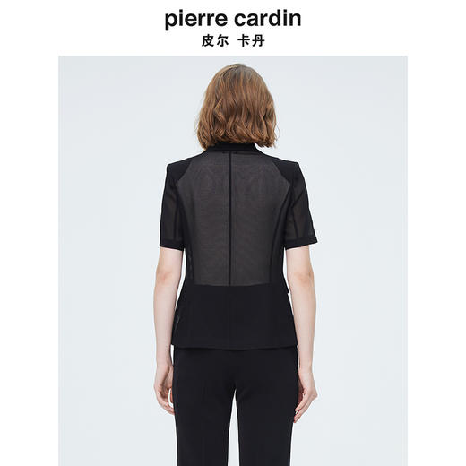 皮尔卡丹女装都市时尚简约干练气质短款衬衫 商品图2