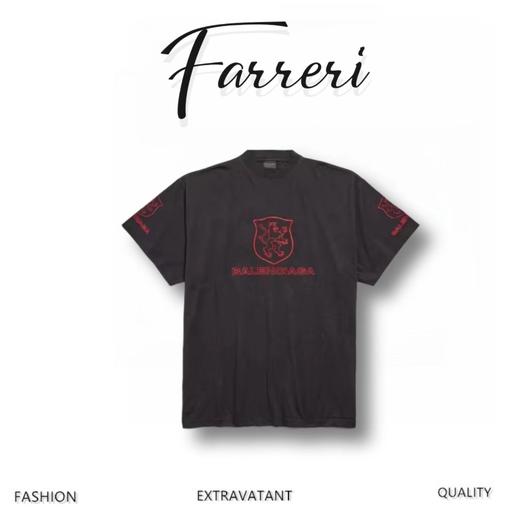 B家 红刺绣水洗短袖 商品图0