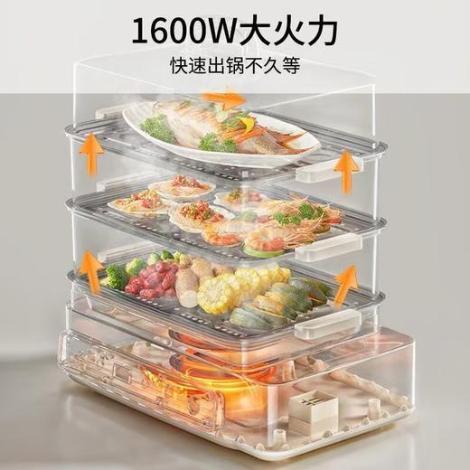 九阳电蒸锅可预约定时多功能家用三层定时蒸箱大容量蒸菜包子海鲜 商品图3