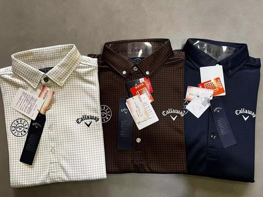 日本callaway三色千鸟格花纹保暖发热翻领 衬衫 商品图0