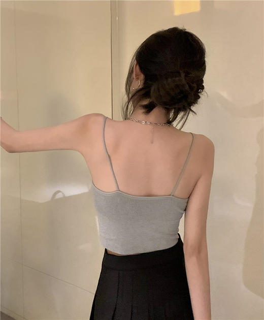 【GZ】无忧购49元2件美式带胸垫百搭吊带背心短款上衣美背 V175（截单后7天发货) 商品图7