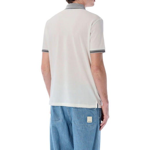 EMPORIO ARMANI 阿玛尼 男士小鹰刺绣徽标棉质短袖polo衫 白色 EM000852 AF12955 F0067 商品图1