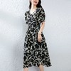 【高货kbnq】全新升级【铂金会员441/天猫599/差价158】(03119) 洛诗琳桑蚕丝连衣裙轻奢高级感纯欲风高品质印花a字长裙 商品缩略图2