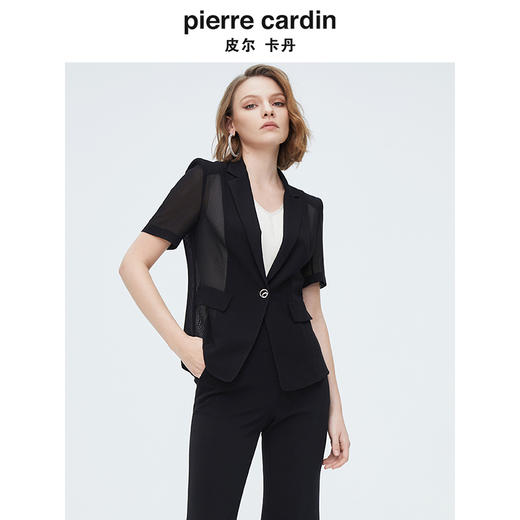 皮尔卡丹女装都市时尚简约干练气质短款衬衫 商品图4