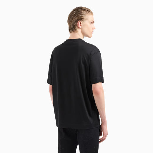 EMPORIO ARMANI 阿玛尼 男士老鹰徽标贴片圆领短袖T恤 黑色 EM001493 AF10017 UC001 商品图2