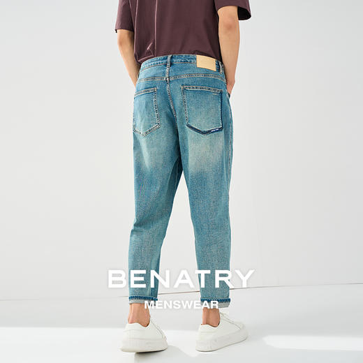 贝纳川春夏季锥形蓝色牛仔裤ECT230003776 商品图4