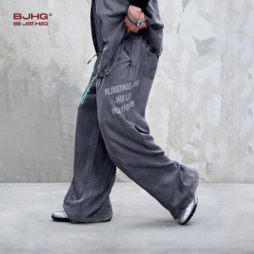BJHG不计后果凉感天丝仿牛仔裤男夏季轻薄新款美式复古直筒休闲裤 商品图1