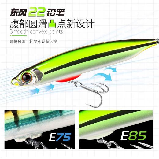 大河奔流东风铅笔E75 85超远投磁爆颤沉翘嘴鲈鱼鳜鱼鱤鱼路亚假饵 商品图2