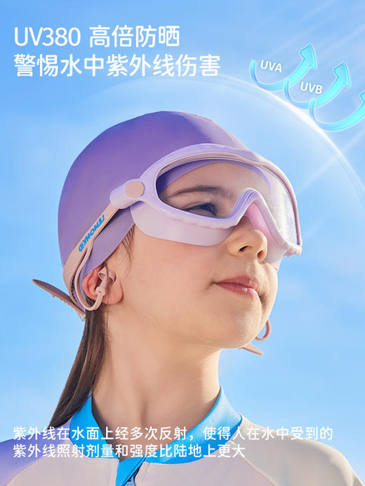【防水防雾抗UV，探索高清水底世界】柠檬宝宝儿童泳镜 防水防雾高清大框游泳眼镜 男女童护目镜潜水装备-QQ 商品图1