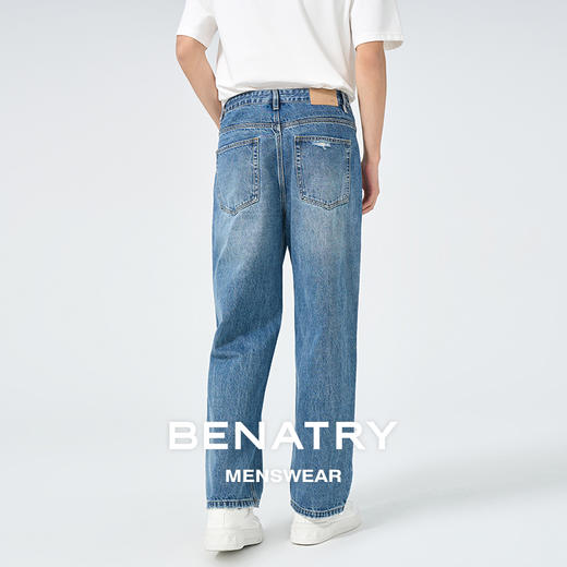 贝纳川春夏季直筒蓝色牛仔裤ECT130001776 商品图4
