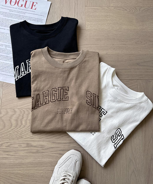 现货 THS-限时 M6家字母logo印花圆领T恤 3色 QH455 商品图3