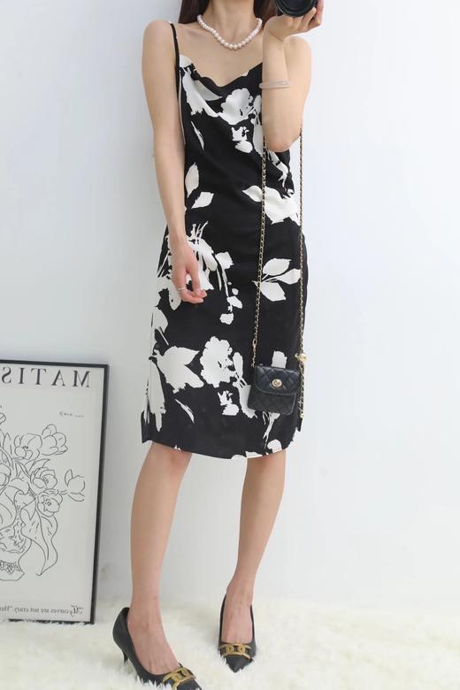 LPIUTY品牌直发！荡领水墨花卉吊带裙 C1225036 商品图1