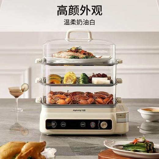 九阳电蒸锅可预约定时多功能家用三层定时蒸箱大容量蒸菜包子海鲜 商品图0
