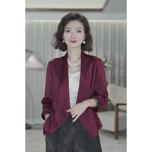 西子/【知意】重磅醋酸光泽感气质刀领西装七分袖百搭西服外套/WTBH049 商品图3