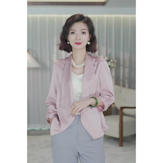 西子/【知意】重磅醋酸光泽感气质刀领西装七分袖百搭西服外套/WTBH049 商品图4