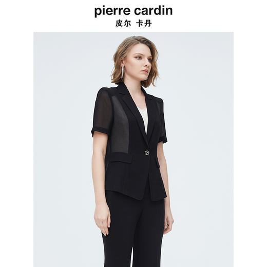 皮尔卡丹女装都市时尚简约干练气质短款衬衫 商品图1