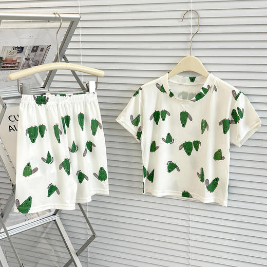 39.9任选2套【儿童夏季冰丝套装】儿童短袖短裤睡衣套装夏季冰丝卡通家居服宝弹力冰感空调服#异业福利 商品图7