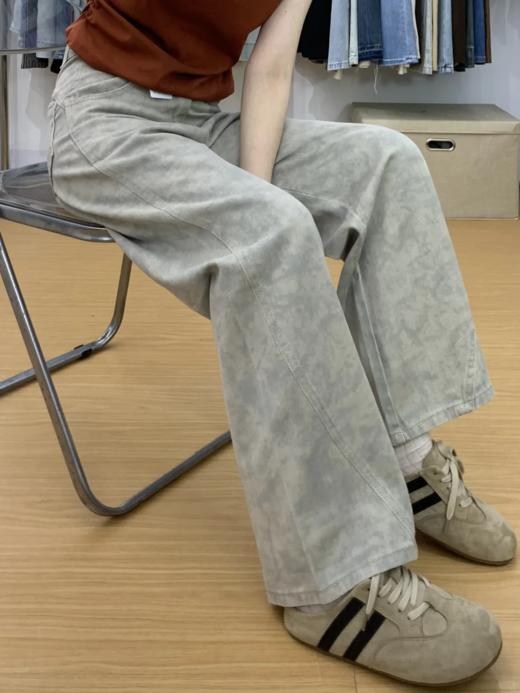 <曾小咸推荐> 复古扎染阔腿牛仔裤  商品图4