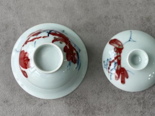 【家有好器】景德镇青花釉里红写意花鸟二才盖碗《鸟极啼芳》 商品图2