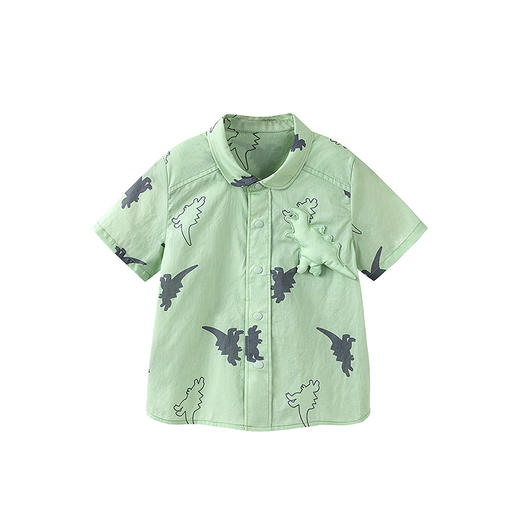 【纯棉】迷你巴拉男童亲肤透气不闷汗萌趣恐龙短袖衬衫夏新款 商品图4